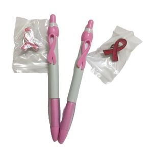 GWP 1 (ONE) Breast Cancer Awareness Pin OR Pen Comfort Grip Easy Clip Black Ink